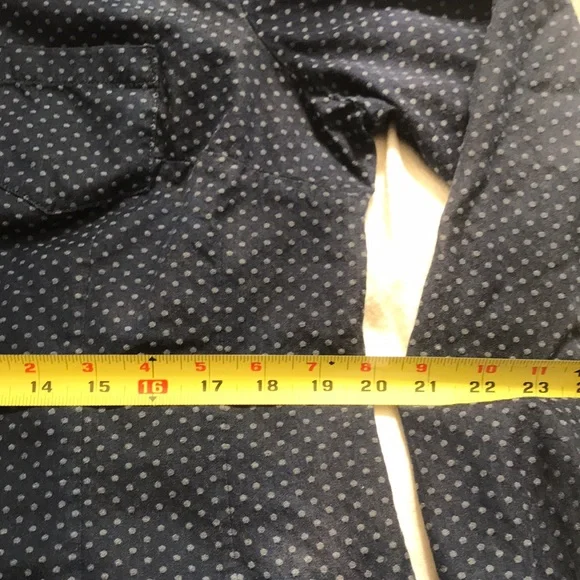 Curvy Cut Denim Polka Dot Button Down Shirt US 14 - Picture 7 of 11